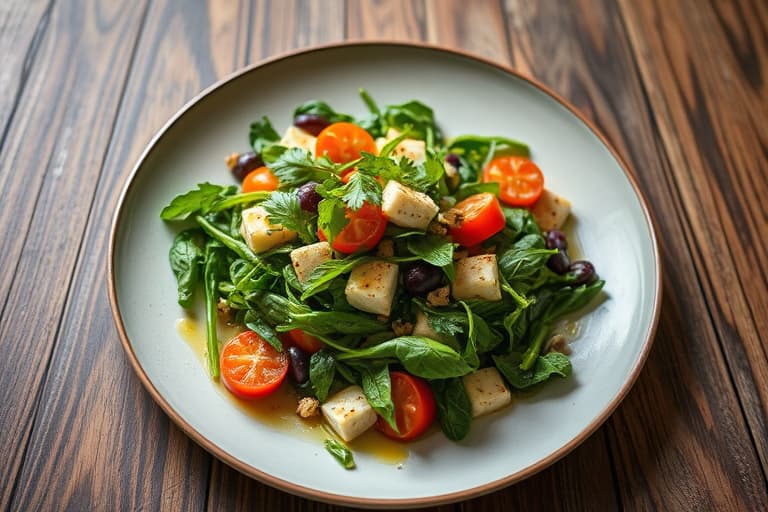 All grønn salat med sitrusvinaigrette