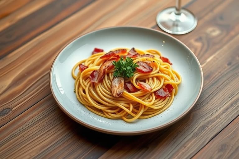 Linguine med grillede blåskjell og bacon