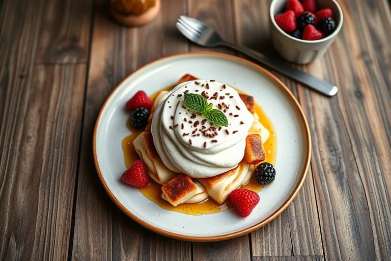 Trefarget bær- og brunsukker-pavlova