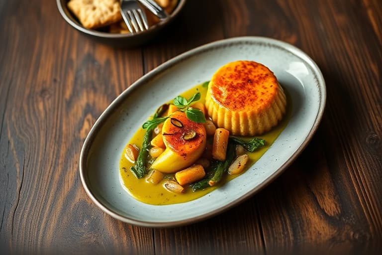 Serranoskinke og Poblano-kornpudding