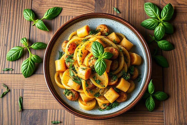 Potetmos med olivenolje, spinat og basilikum