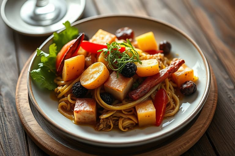 Verdens av ris- og salatretter