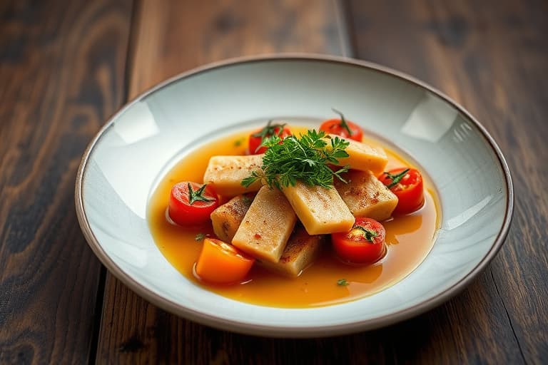 Kylling med tomater, løk og sopp