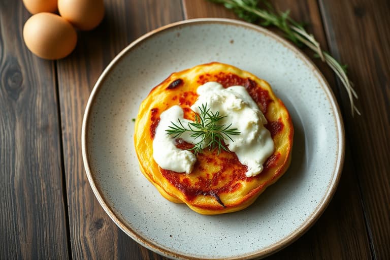 Frittata med ricotta salata, vårløk og persille