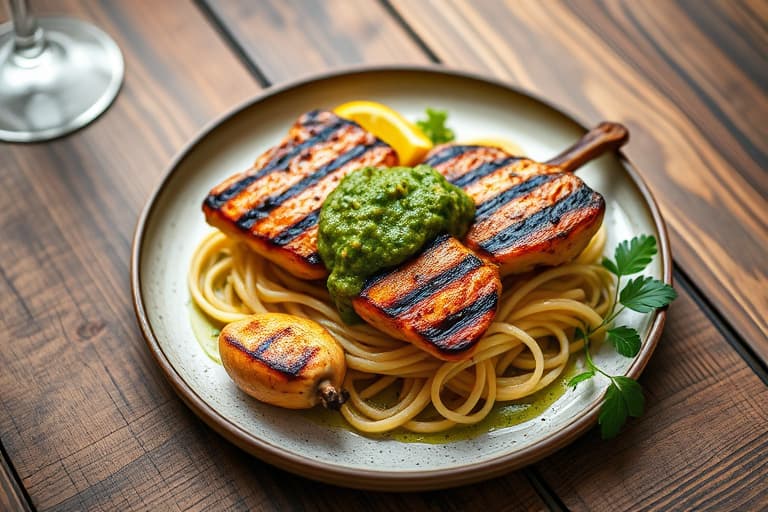 Grillede kamskjell med sitrusaktig salsa verde