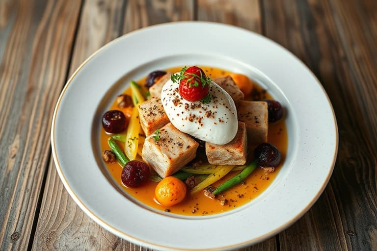 Blandede bær med sitronverbena-krem