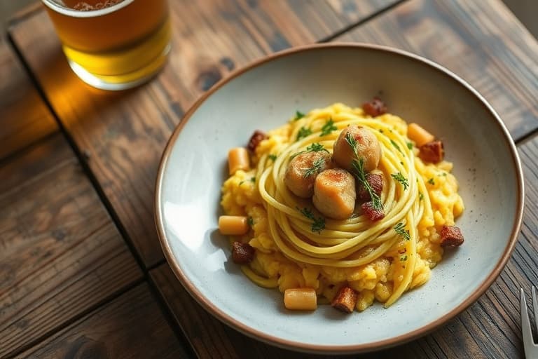 Polentalag med kål og pølser