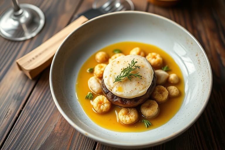 Kaviar på potet med kremet champagne-dressing