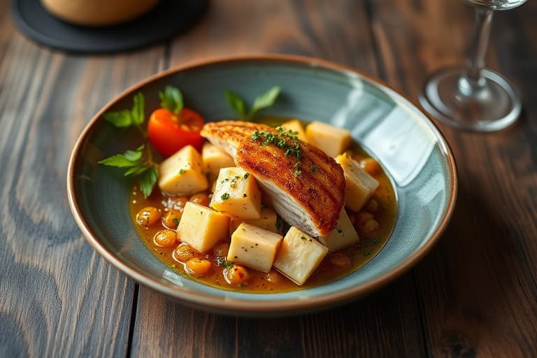 Julerøkt kalkun med trøffelduft, sjalottløk og kastanjer