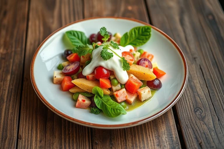 Krepsesalat med yoghurt- og sennepsdressing