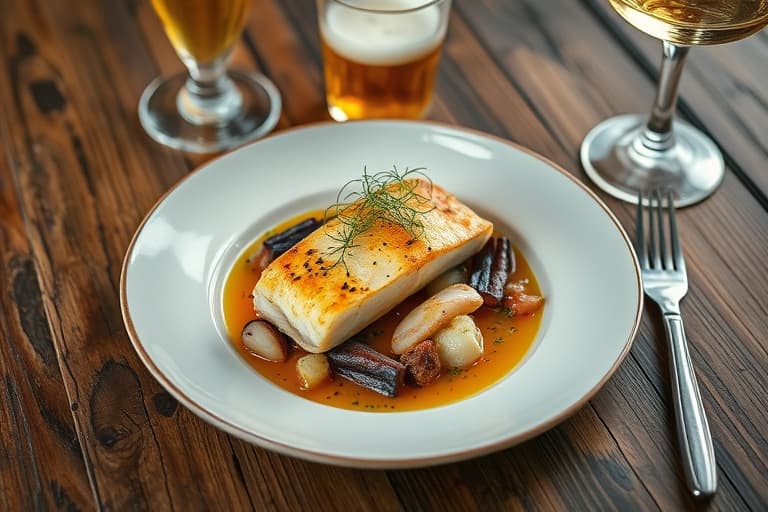 Ragoût av hellefisk og kål