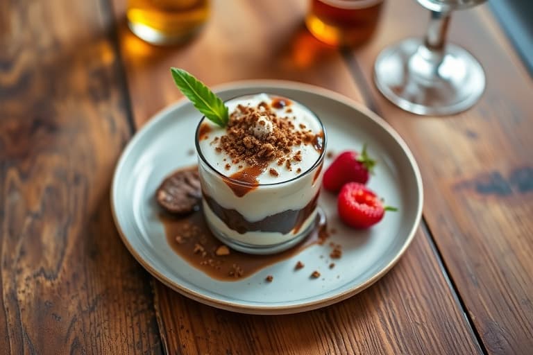 Frosne sjokolade- og bourbonparfaiter