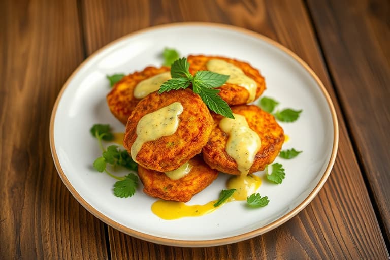 Følsomme squashfritters med grønn gudinne-dressing
