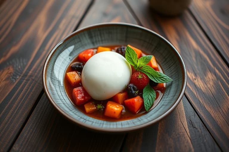 Yogurt- og fersken-semifreddo