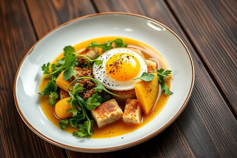 Sprø svinekoteletter med kapers, sitron, ruccola og hakkede egg