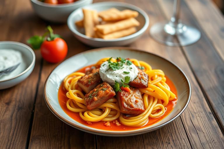 Røde paprika- og koriandrepannekaker med røkt laks