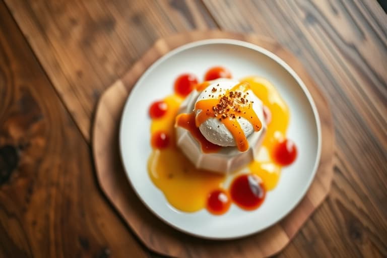 Honning-karamelliskrem-sundaes med epler