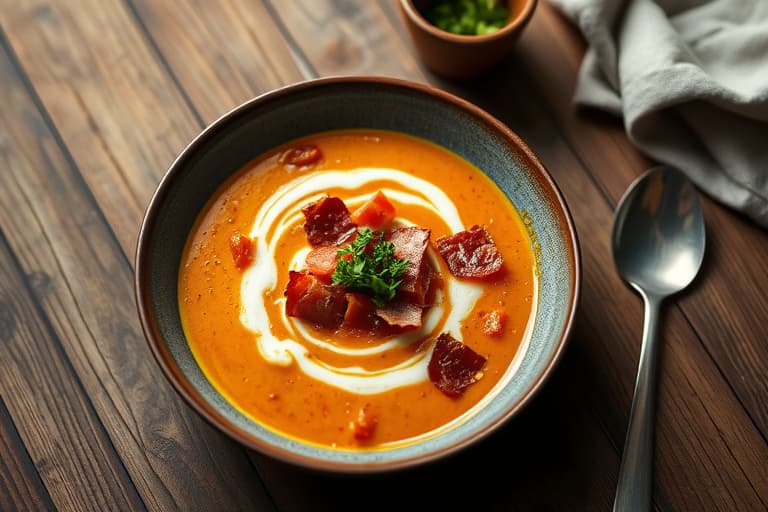 Dobbeltskorssuppe med chipotle og bacon