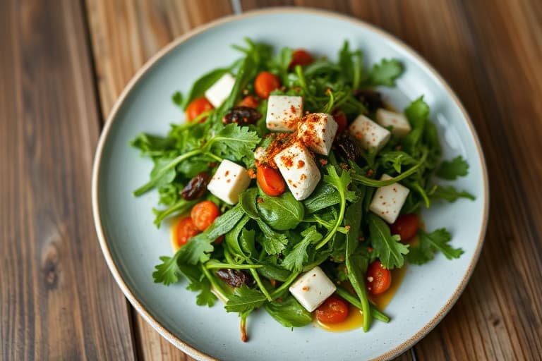 Arugula, Roquefort og ovnsbakt gresskarsalat