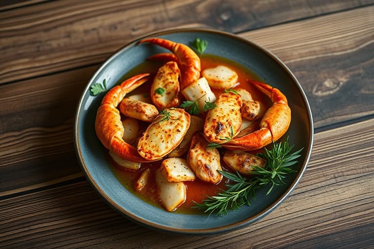 Cioppino-inspirert ovnsbakt krabbe