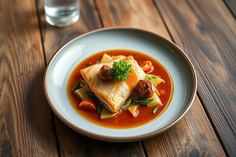 Te- og saltlake-kylling med rømmefritert kylling og saus