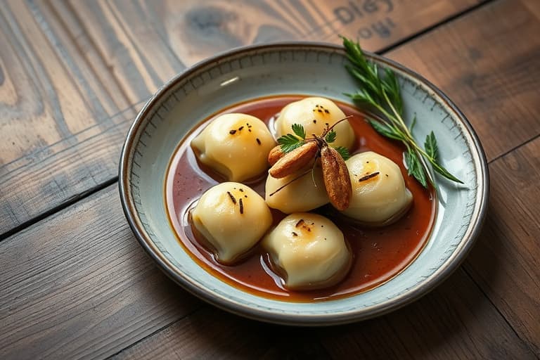 Reker- og vårløkdumplings