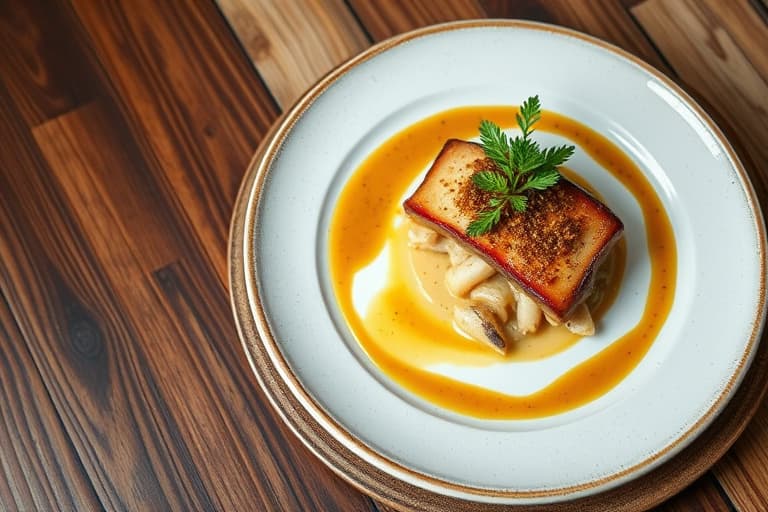 Rostet kalvebryst med marsala-sopp saus