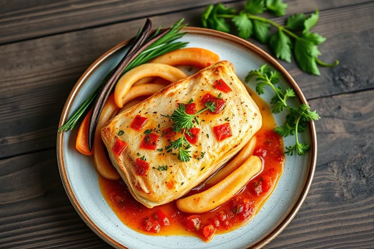 Stekte kyllinger med pistasj-salsa, paprika og mais