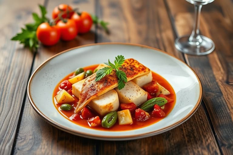 Brased kalveskanker med potetmos og tomat- og løksjy