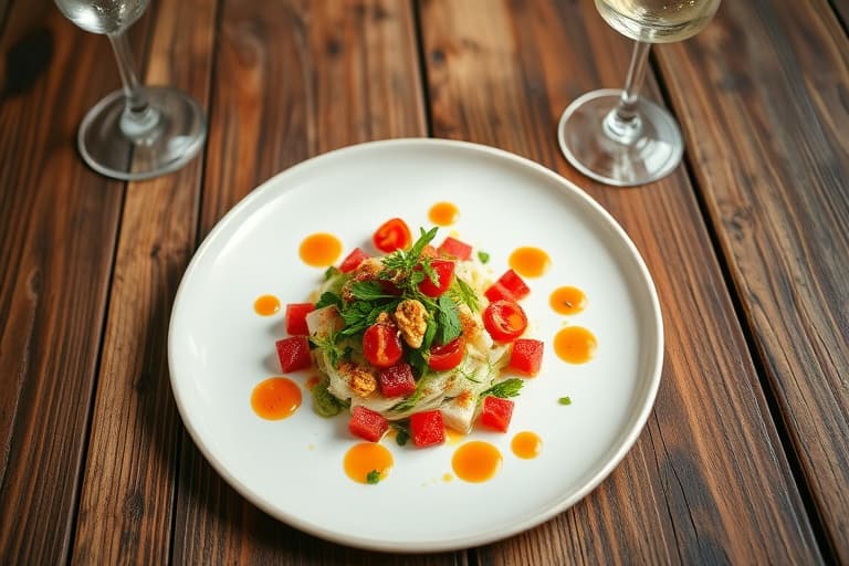 Blandet salat og kålrot med kremet sumakdressing