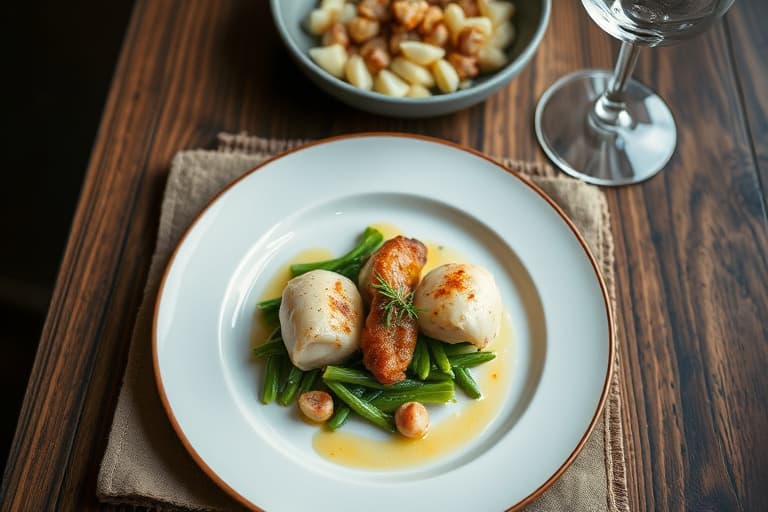 Sprø grønne bønner med pinjekjerner