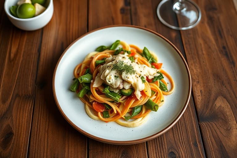 Endivesalat med pære og gorgonzoladressing