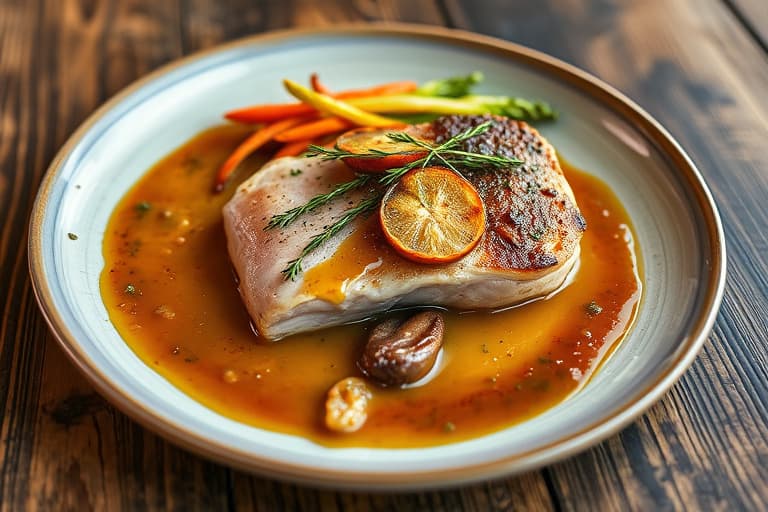 Stekte kamskjell med grønnsaker