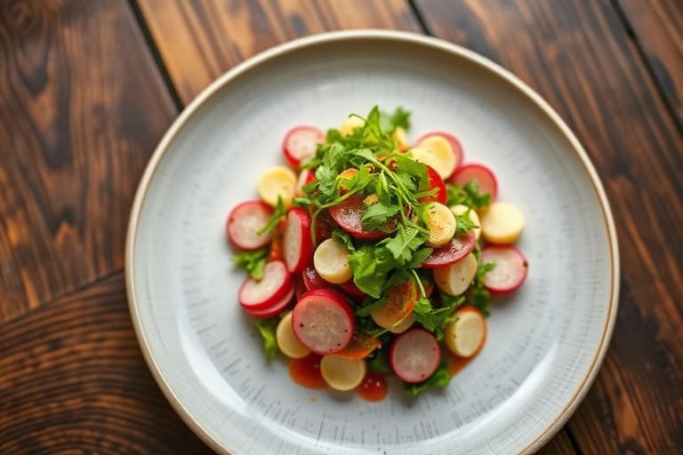 Kohlrabi og Mâche-salat