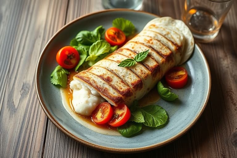 Syrlig tunfisk- og soltørket tomat-wrap