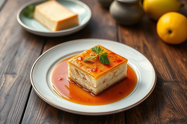 Sitrontekkake med blåbær- og rødvinsaus