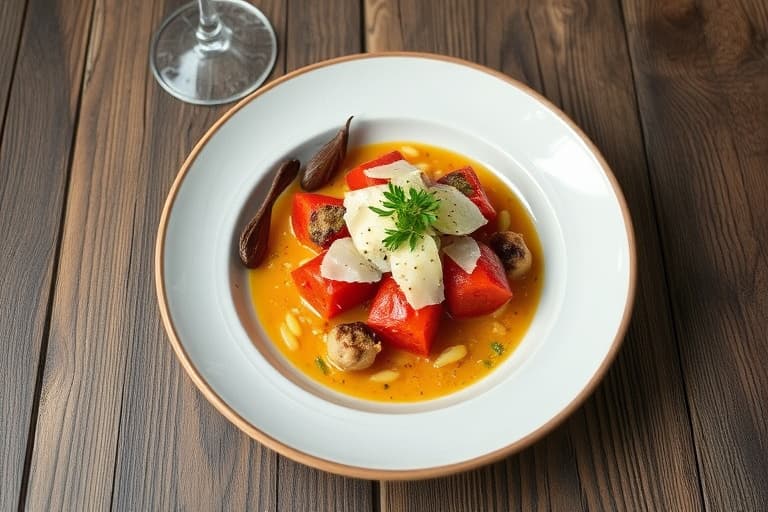 Rørtomatsuppe med parmesanvafler