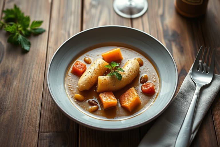 Fersk ertesuppe med mynte