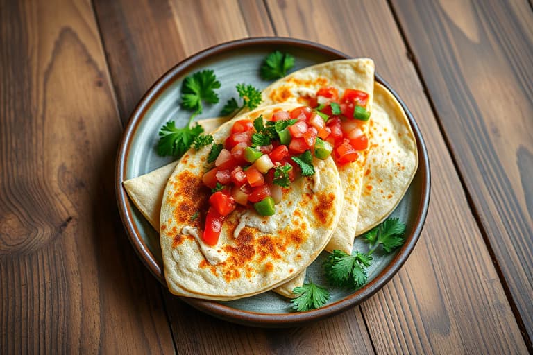 Vegetariske quesadillas med fersk salsa