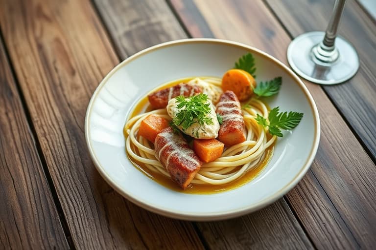 Fersken-sabajon med balsamiske fersker