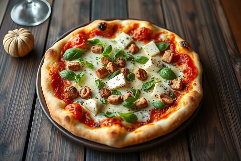 Ciabattapizza med Gorgonzola, valnøttpesto og pærer