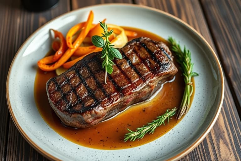 Omvendt steking av ribeye-stek med fennikel og rosmarin