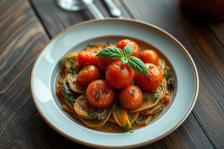 Tomater med fyll av mais og basilikum