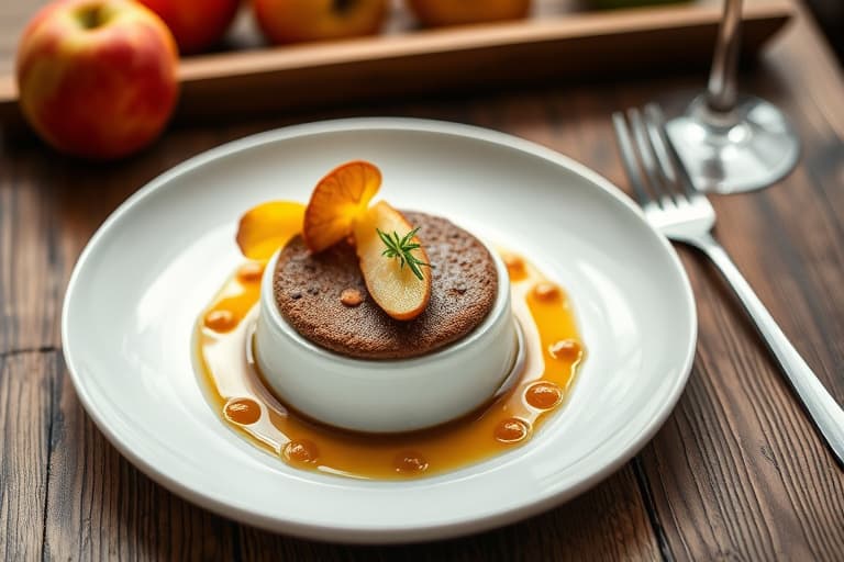 Bitter-søt kakao-soufflé med appelsinblomstkrem