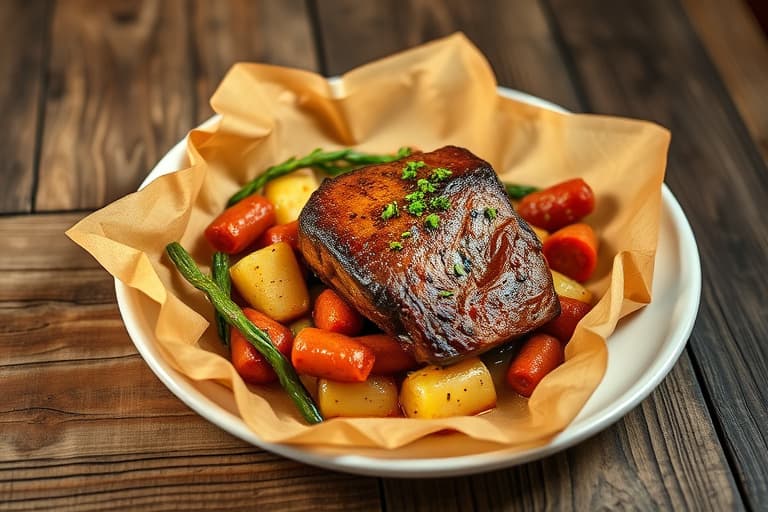 Stekt torsk med potet og chorizo i hobo-pakker