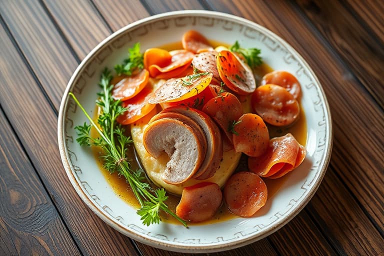 Prosciutto-ovnsbakt kveite med fersk timian