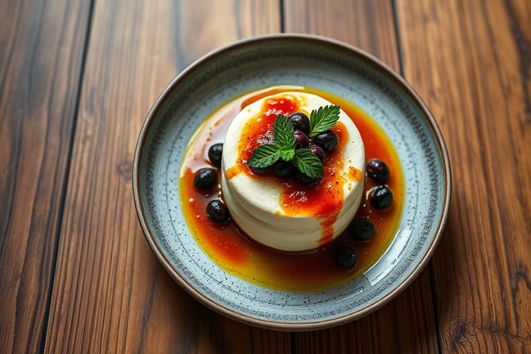 Ricotta-souffléer med bjørnebærkompott