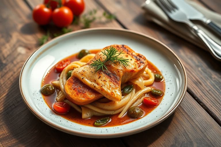 Brystet kylling med tomater og oliven (Provençalsk kylling)