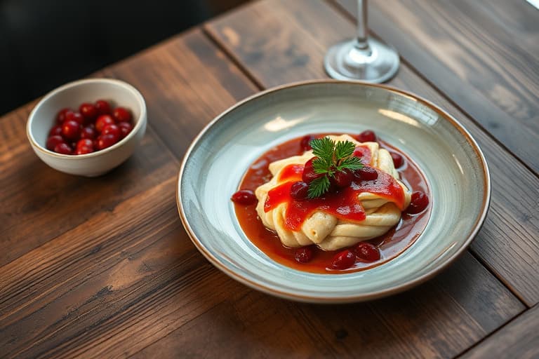 Biff med blandede pepperkorn og granatepleglaze