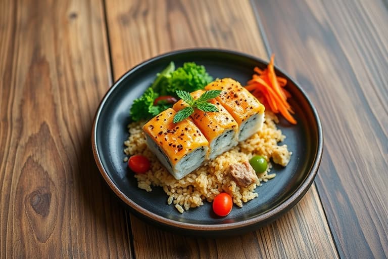 Quinoa- og brun ris-sushi